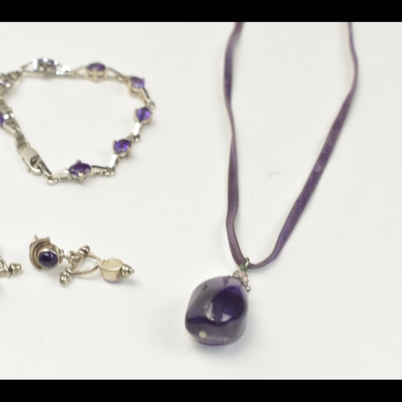 Necklace set with a stone earrings with bracelet - Picture 3 of 4